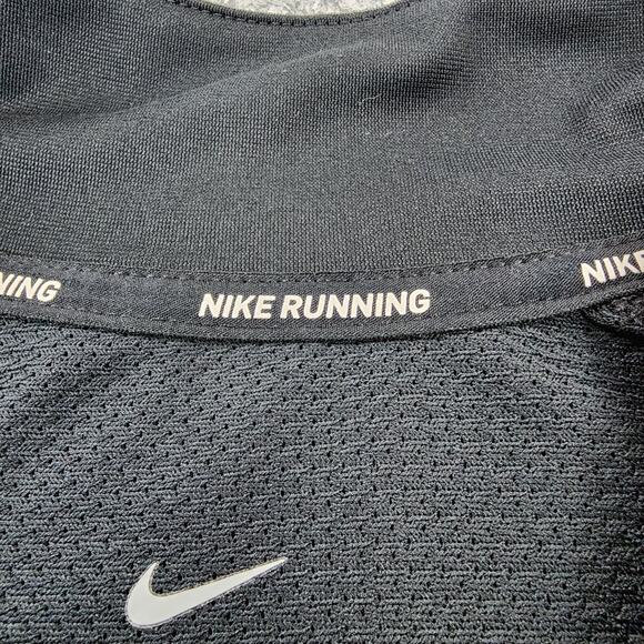 Nike Pullover Womens Medium Black 1/4 Zip Reflective Long Sleeve Thumb Active - Picture 14 of 16